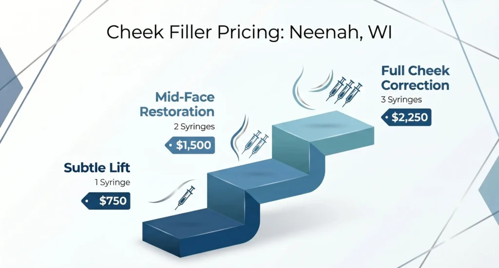 How much does cheek filler cost in Neenah, WI